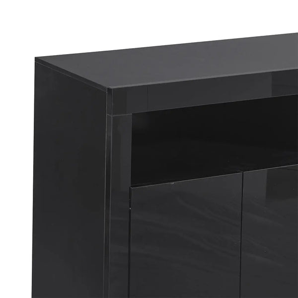 Levede Buffet Sideboard Storage Modern High Gloss Cabinet Cupboard Black Deals499