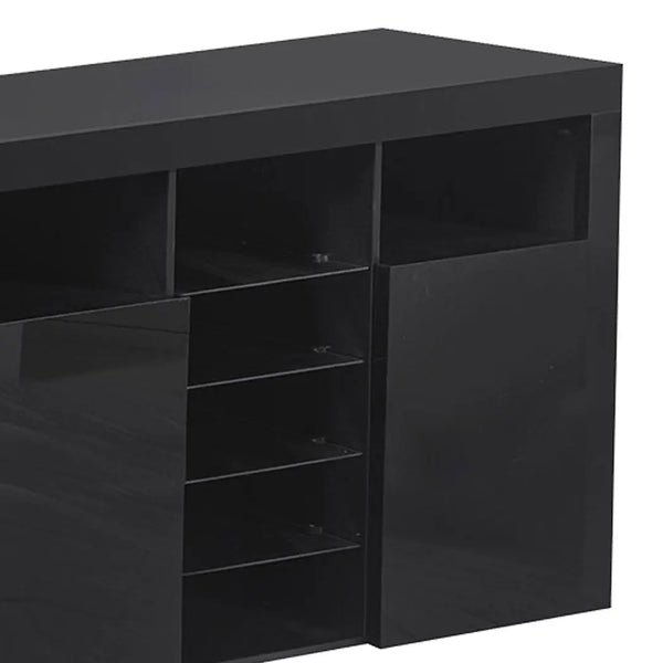 Levede Buffet Sideboard Storage Modern High Gloss Cabinet Cupboard Black Deals499