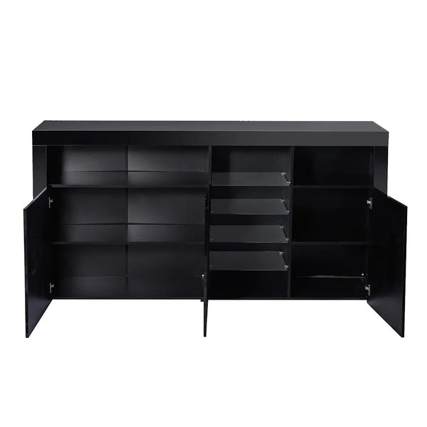 Levede Buffet Sideboard Storage Modern High Gloss Cabinet Cupboard Black Deals499