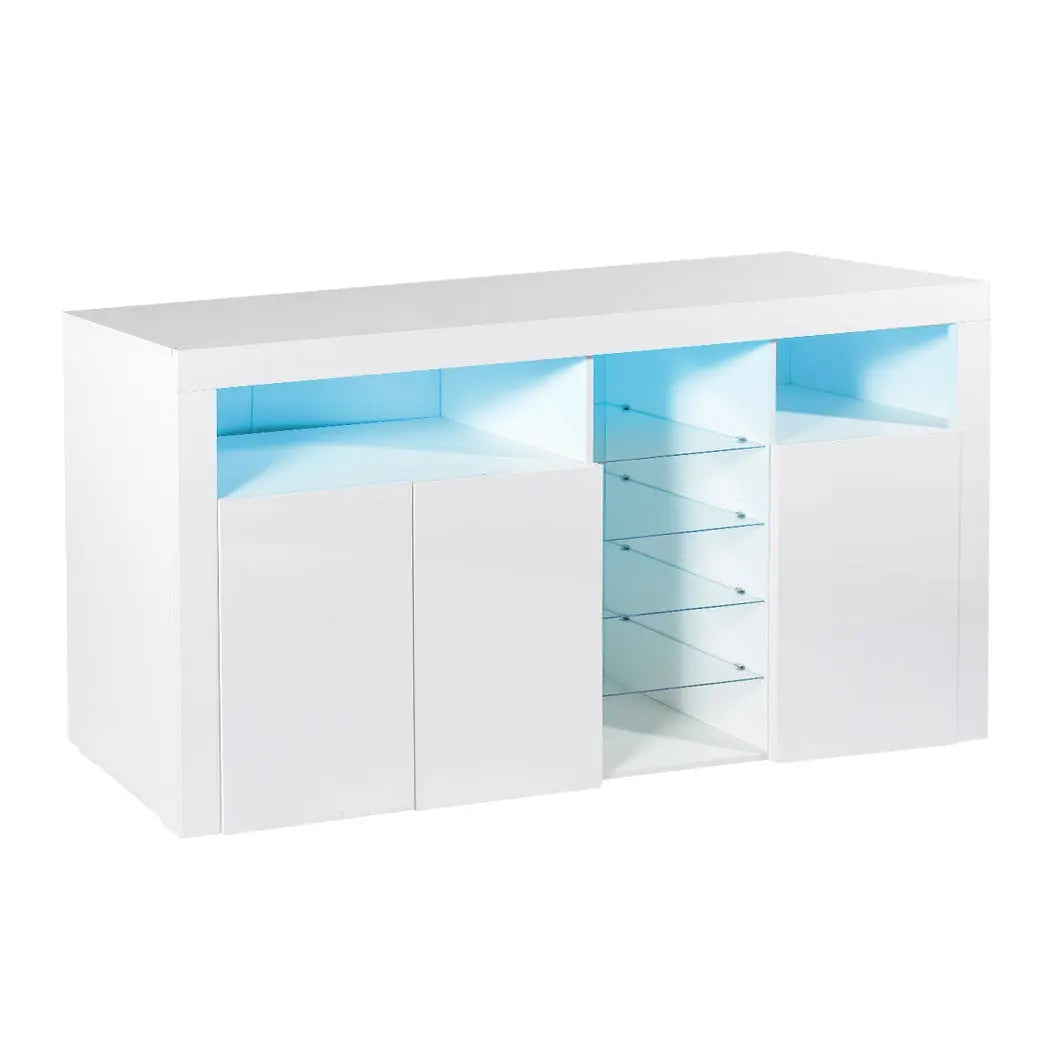 Levede Buffet Sideboard Storage Modern High Gloss Cabinet Cupboard White Deals499