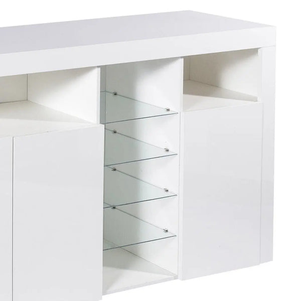 Levede Buffet Sideboard Storage Modern High Gloss Cabinet Cupboard White Deals499