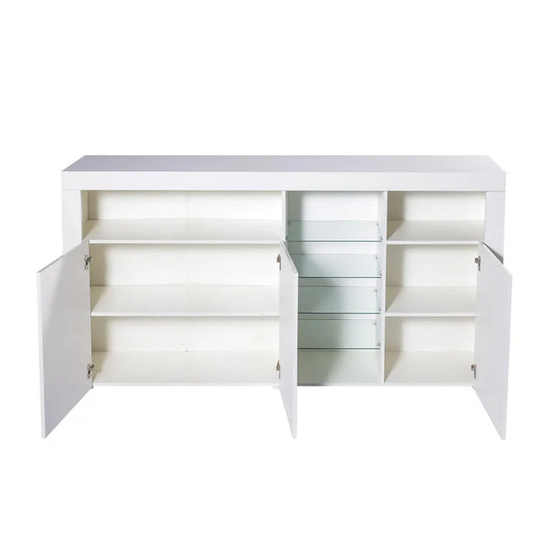 Levede Buffet Sideboard Storage Modern High Gloss Cabinet Cupboard White Deals499