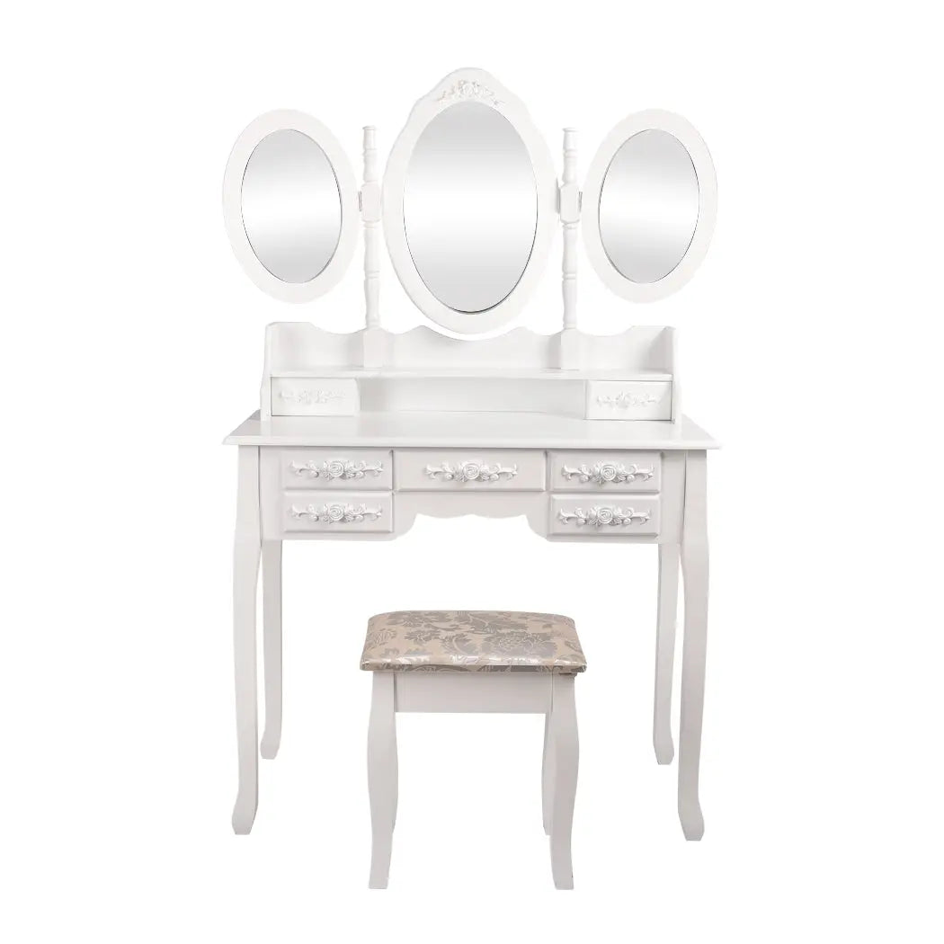 Levede Dressing Table Jewellery Organiser Mirror Makeup Drawer Bedroom Furniture Deals499