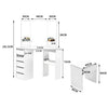Levede Dressing Table Stool Mirror Jewellery Organiser Makeup Cabinet 5 Drawers White Deals499