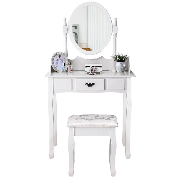 Levede Dressing Table Stool Mirror Makeup Jewellery Organizer Drawer Cabinet Deals499