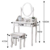 Levede Dressing Table Stool Mirror Makeup Jewellery Organizer Drawer Cabinet Deals499