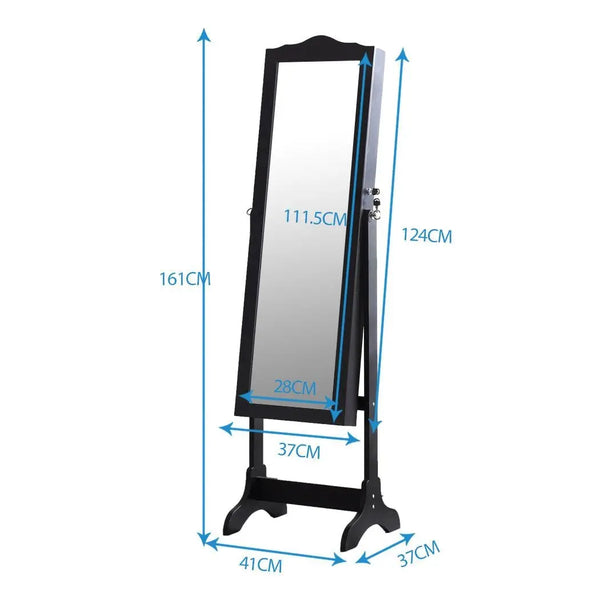 Levede Dual Use Mirrored Jewellery Dressing Cabinet in Black Colour Deals499