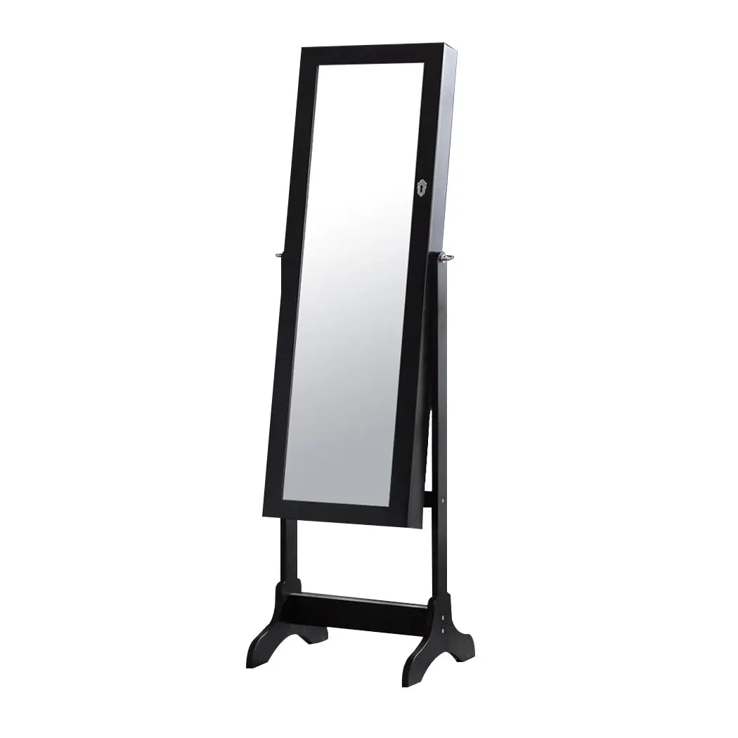 Levede Dual Use Mirrored Jewellery Dressing Cabinet with LED Light Black Colour Deals499