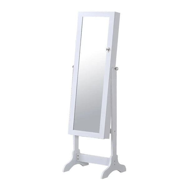 Levede Dual Use Mirrored Jewellery Dressing Cabinet with LED Light White Colour Deals499