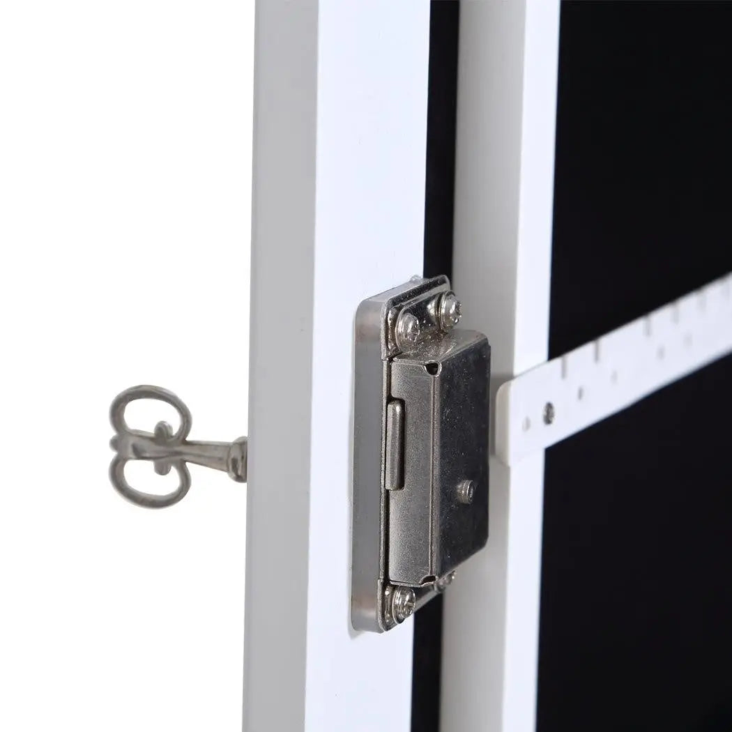 Levede Dual Use Mirrored Jewellery Dressing Cabinet with LED Light White Colour Deals499