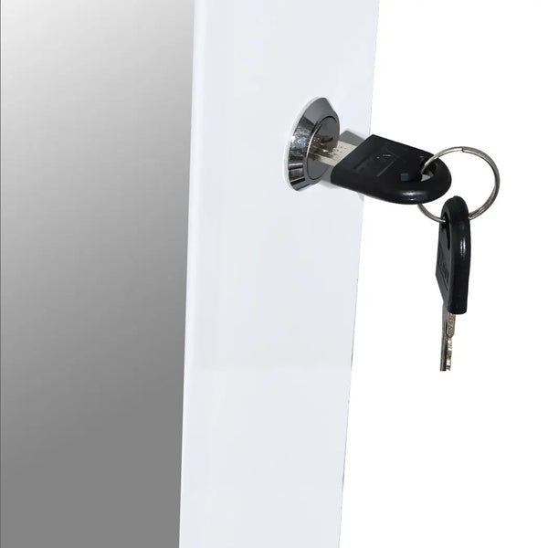 Levede Dual Use Mirrored Jewellery Dressing Cabinet with LED Light in White Deals499