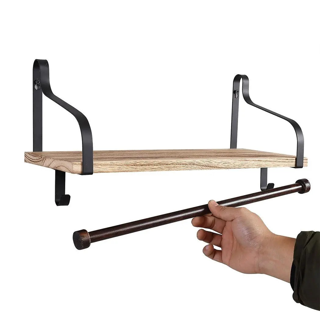 Levede Floating Shelf Brackets Wall Shelves Mount Display Rack Storage Hook 2pcs Deals499