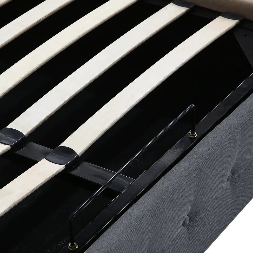 Levede Gas Lift Bed Frame Fabric Base Mattress Storage King Size Dark Grey Deals499