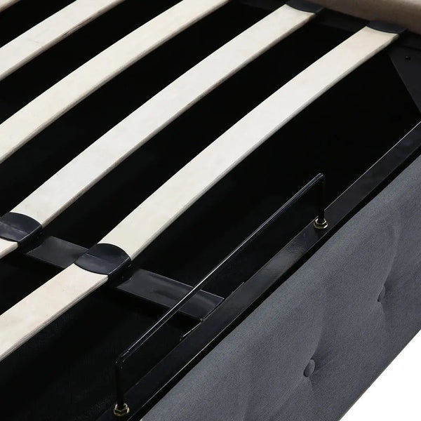 Levede Gas Lift Bed Frame Fabric Base Mattress Storage King Size Dark Grey Deals499