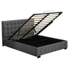 Levede Gas Lift Bed Frame Fabric Base Mattress Storage Queen Size Dark Grey Deals499