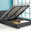 Levede Gas Lift Bed Frame Fabric Base Mattress Storage Queen Size Dark Grey Deals499