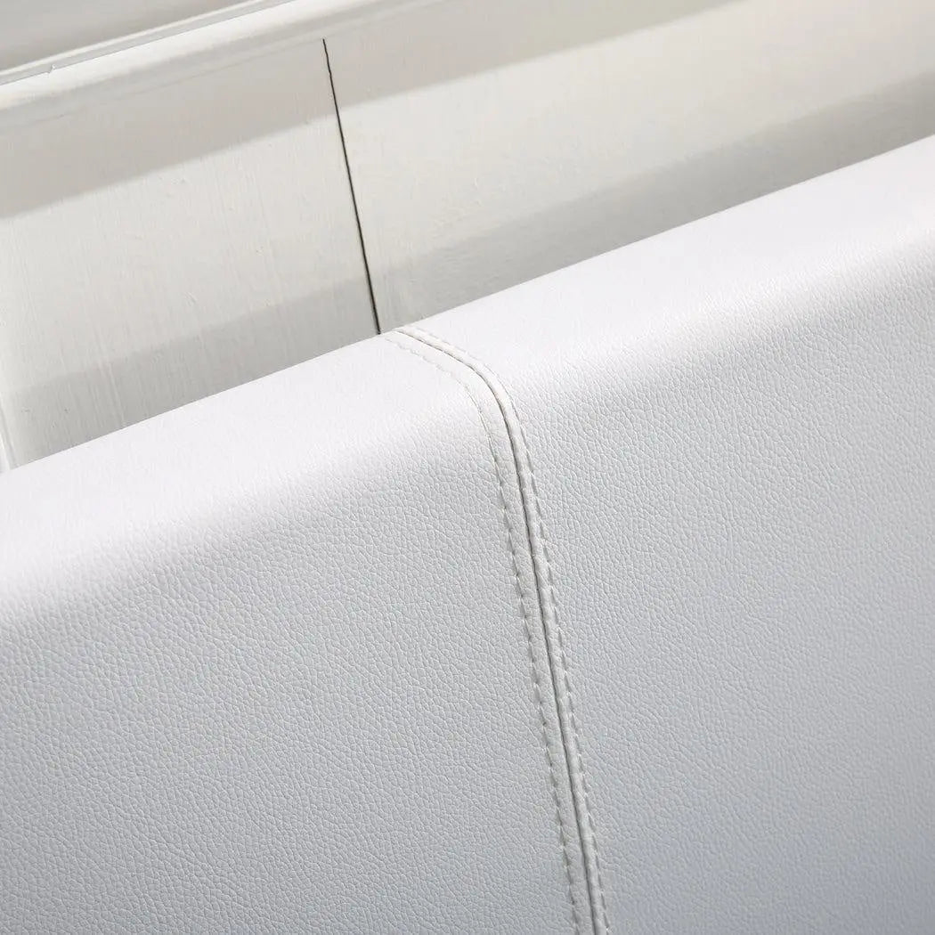 Levede Gas Lift Bed Frame Premium Leather Base Mattress Storage Queen Size White Deals499