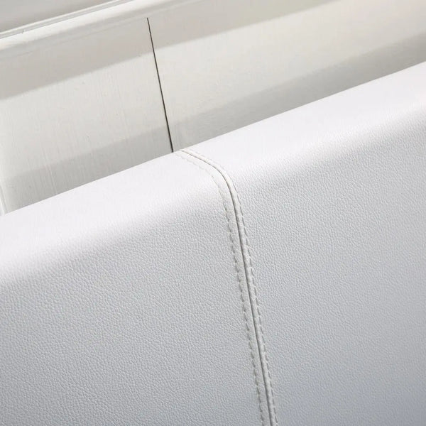 Levede Gas Lift Bed Frame Premium Leather Base Mattress Storage Queen Size White Deals499