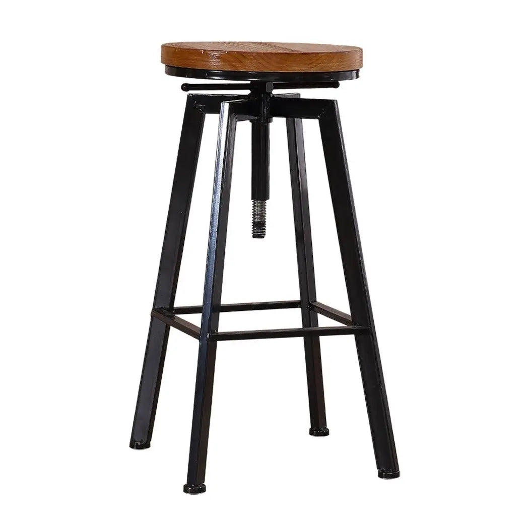 Levede Industrial Bar Stools Kitchen Stool Wooden Barstools Swivel Chair Vintage Deals499