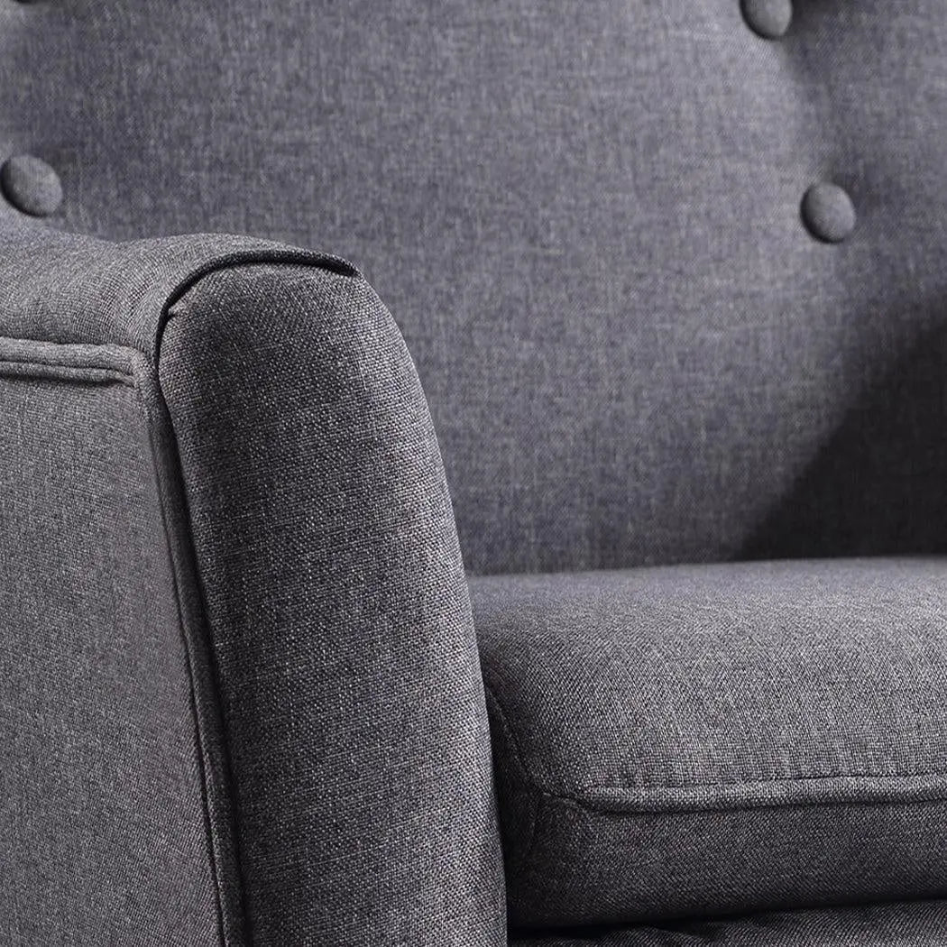 Levede Luxury Upholstered Armchair Dining Chair Single Accent Sofa Padded Fabric Deals499