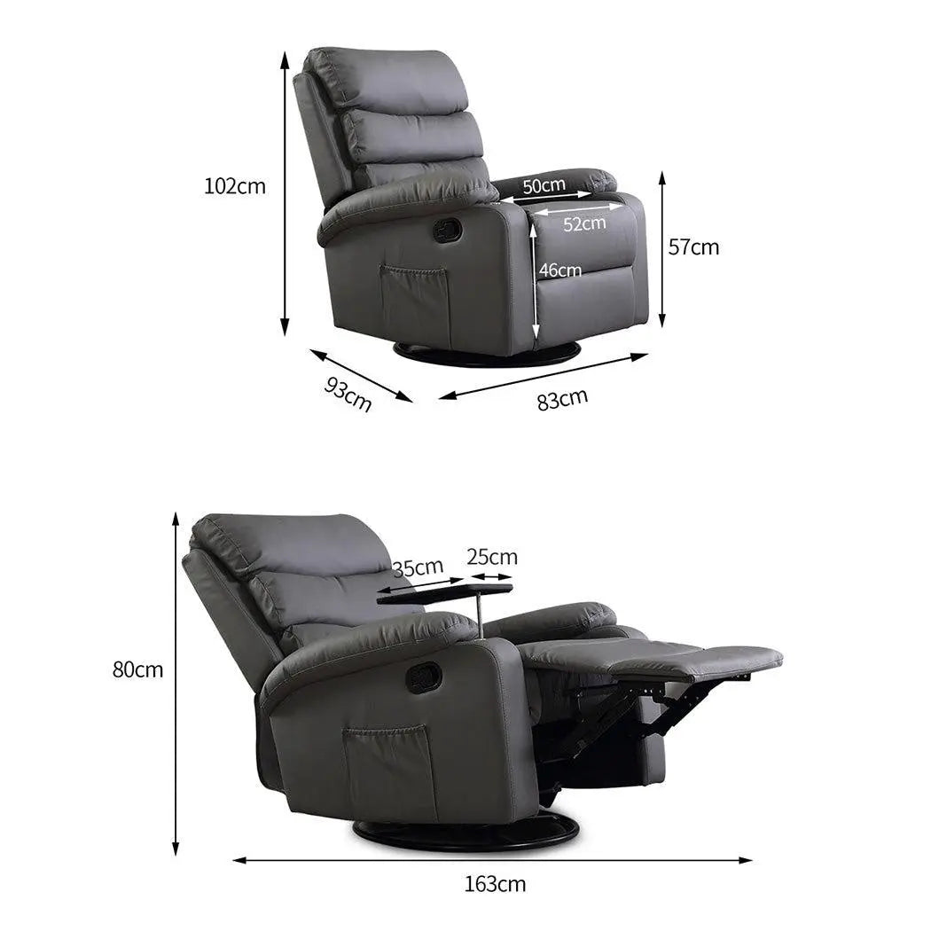 Levede Massage Chair Recliner Chairs Heated Lounge Sofa Armchair 360 Swivel Grey Deals499