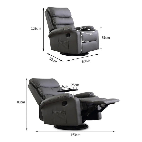 Levede Massage Chair Recliner Chairs Heated Lounge Sofa Armchair 360 Swivel Grey Deals499