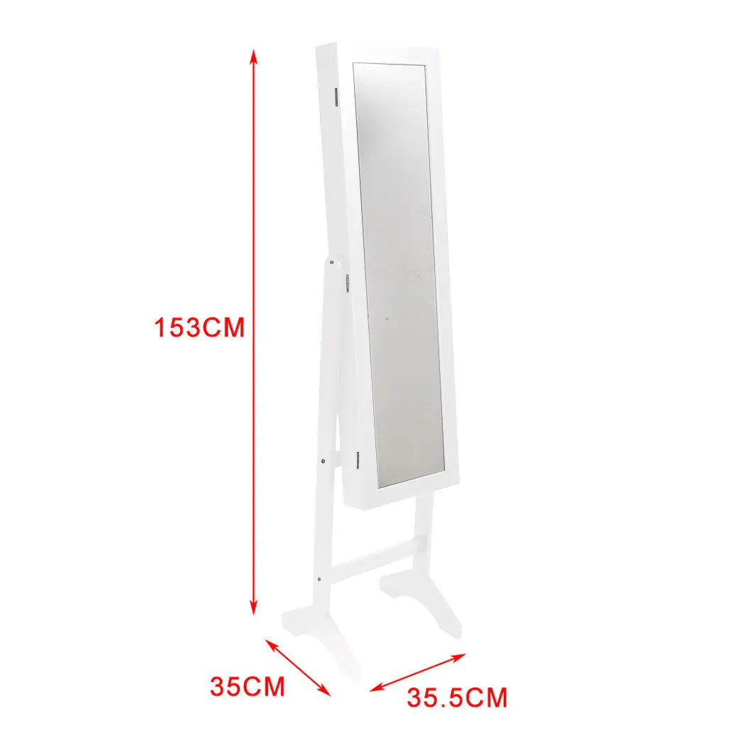 Levede Mirror Jewellery Cabinet Makeup Storage Jewelry Organiser Box Floor Stand Deals499
