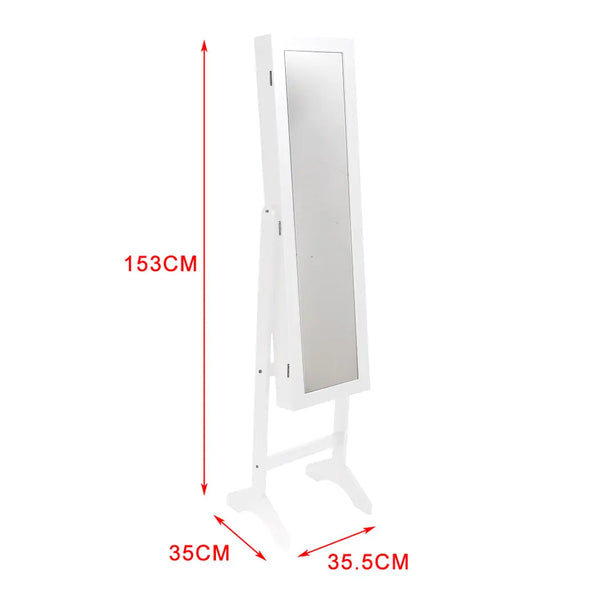 Levede Mirror Jewellery Cabinet Makeup Storage Jewelry Organiser Box Floor Stand Deals499