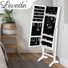 Levede Mirror Jewellery Cabinet Makeup Storage Jewelry Organiser Box Floor Stand Deals499