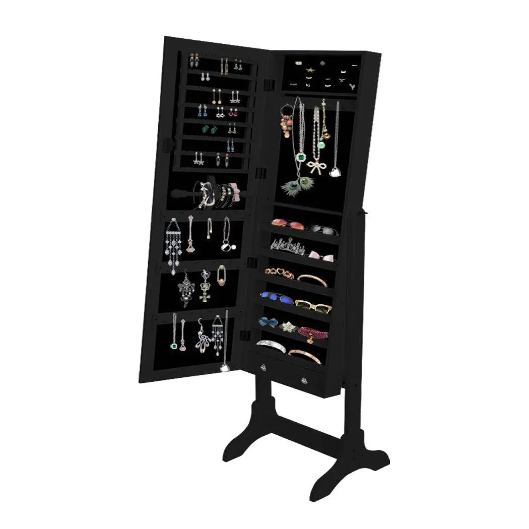 Levede Mirror Jewellery Standing Cabinet Makeup Storage Jewelry Organiser Box Deals499