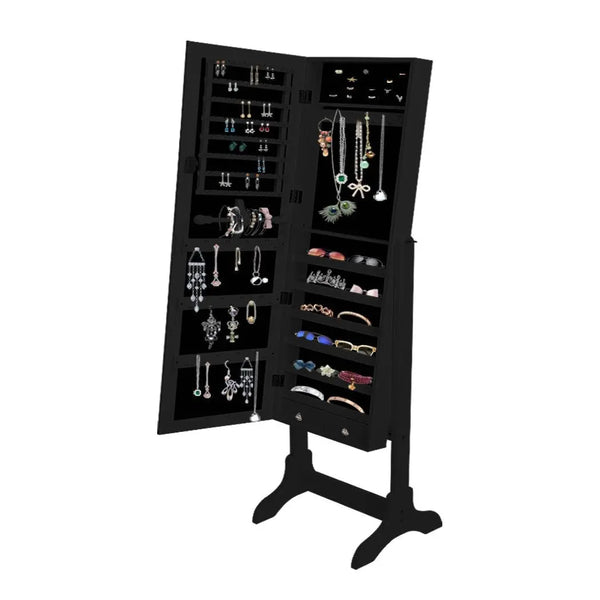 Levede Mirror Jewellery Standing Cabinet Makeup Storage Jewelry Organiser Box Deals499