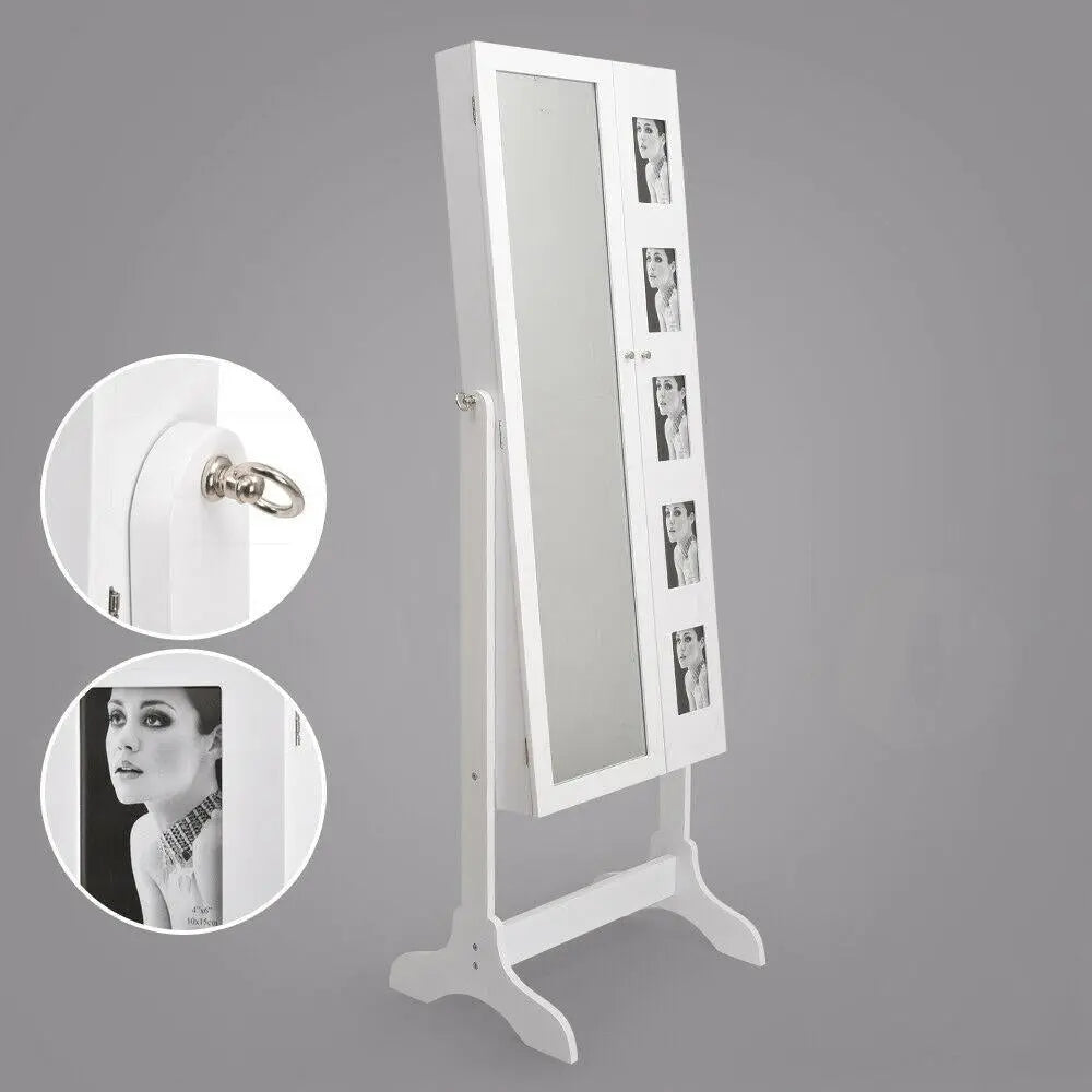 Levede Mirror Two Doors Jewellery Cabinet Makeup Storage Jewelry Organiser Box Deals499