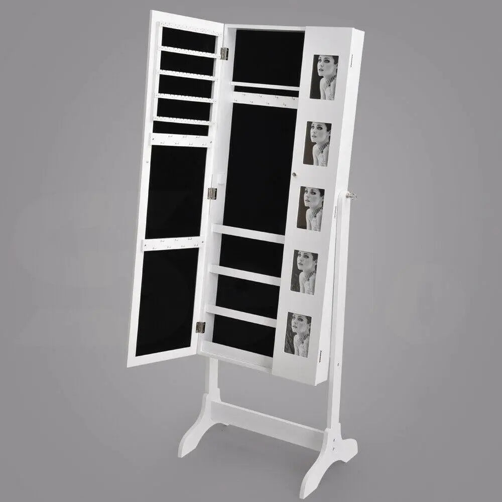 Levede Mirror Two Doors Jewellery Cabinet Makeup Storage Jewelry Organiser Box Deals499