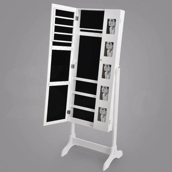 Levede Mirror Two Doors Jewellery Cabinet Makeup Storage Jewelry Organiser Box Deals499