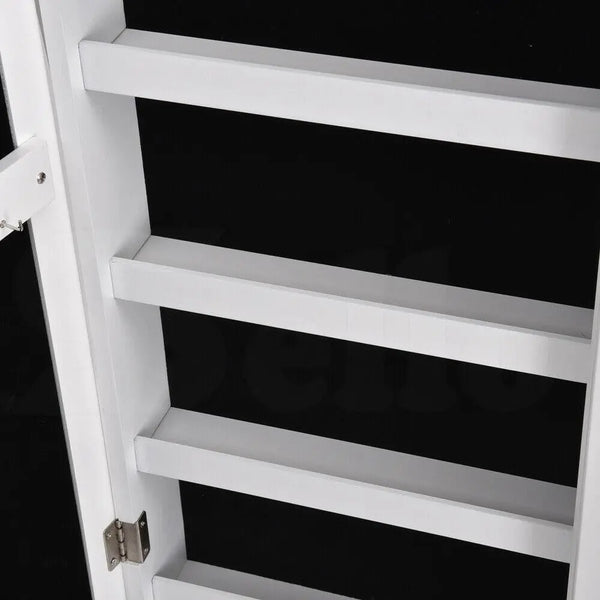 Levede Mirror Two Doors Jewellery Cabinet Makeup Storage Jewelry Organiser Box Deals499