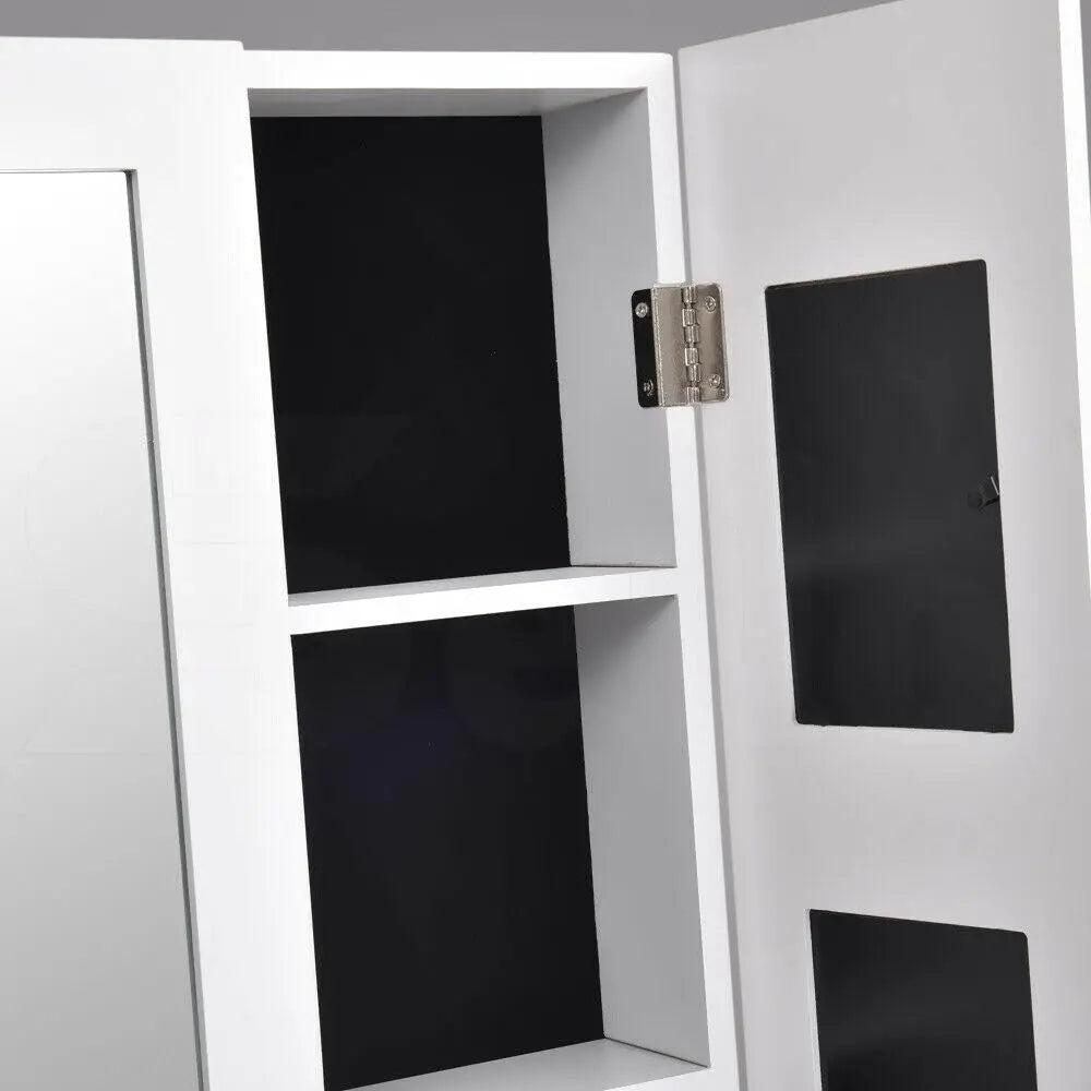 Levede Mirror Two Doors Jewellery Cabinet Makeup Storage Jewelry Organiser Box Deals499