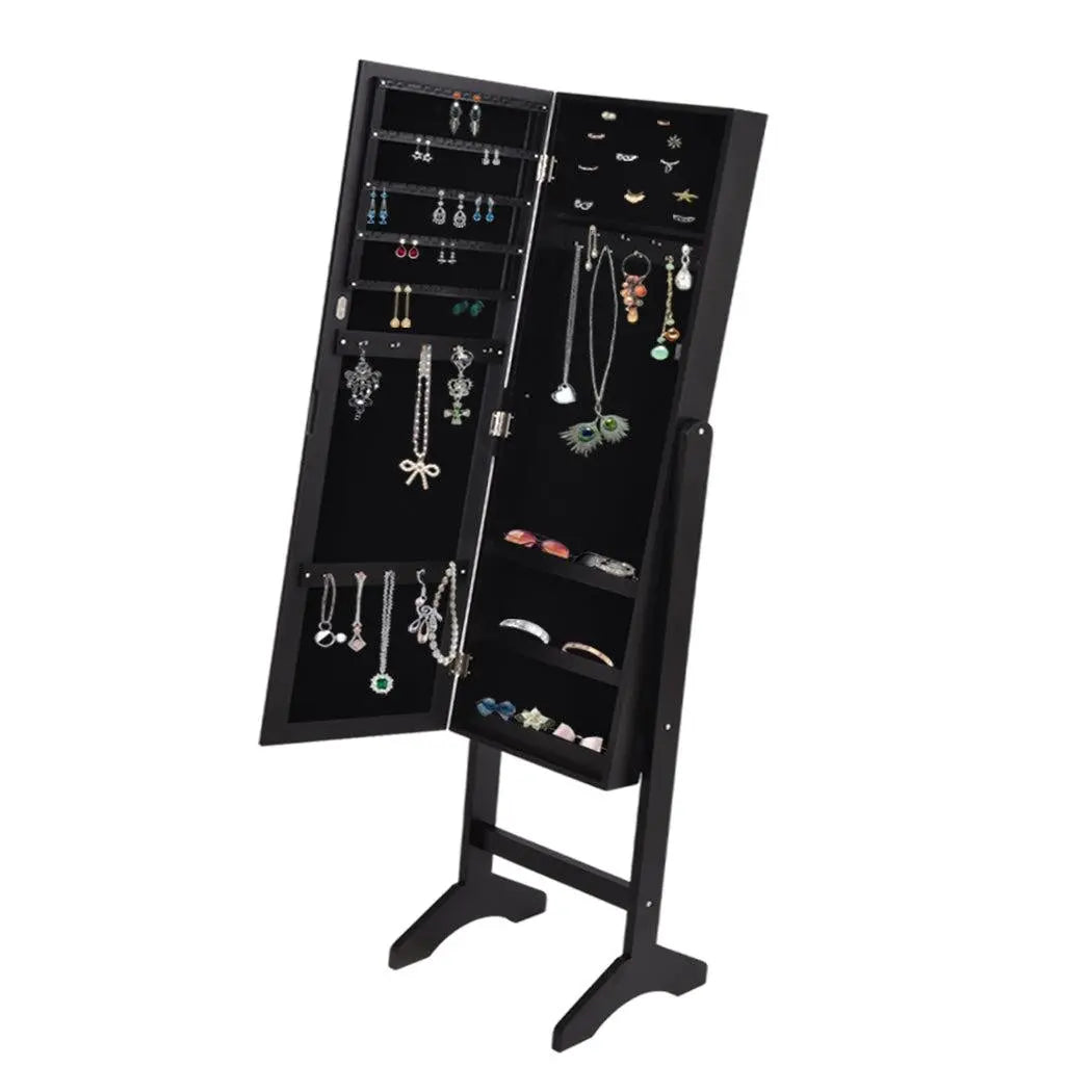 Levede Mirror Two Doors Jewellery Cabinet Makeup Storage Jewelry Organiser Box Deals499