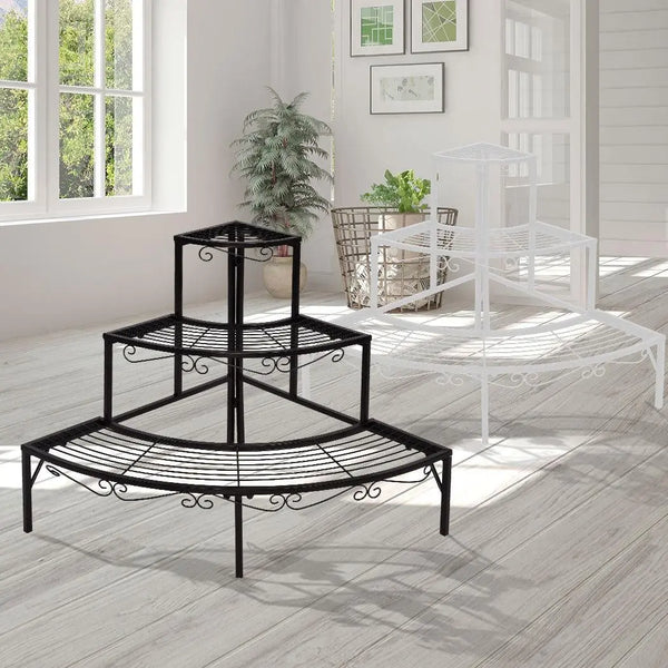 Levede Outdoor Indoor Pot Plant Stand Garden Metal 3 Tier Planter Corner Shelf Deals499