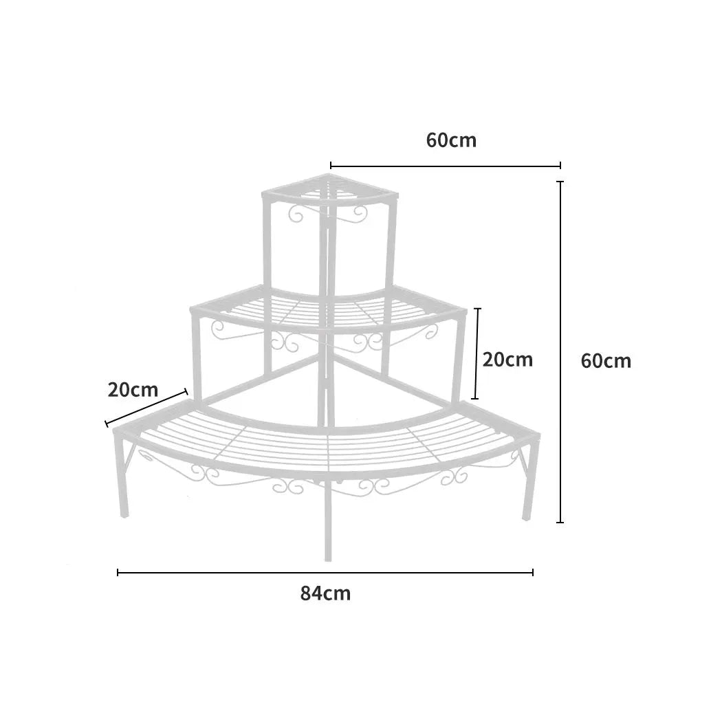 Levede Outdoor Indoor Pot Plant Stand Garden Metal 3 Tier Planter Corner Shelf Deals499