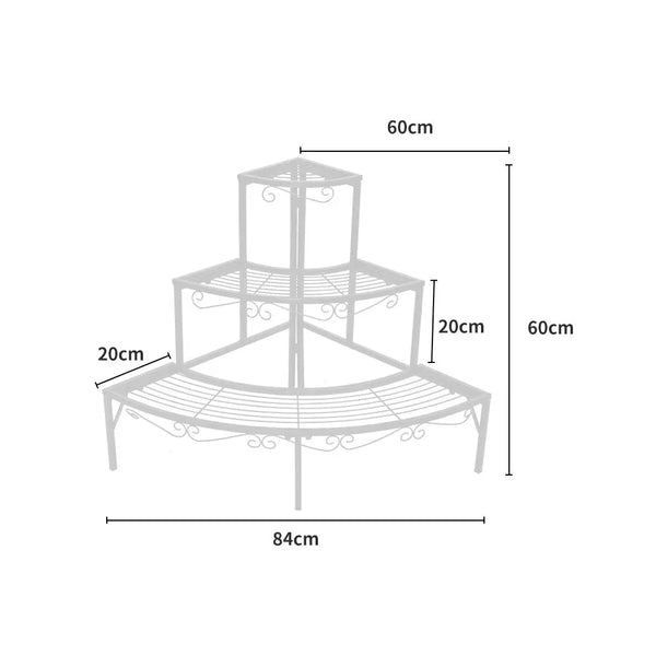 Levede Outdoor Indoor Pot Plant Stand Garden Metal 3 Tier Planter Corner Shelf Deals499