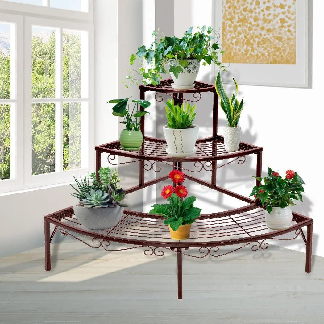 Levede Plant Stand Outdoor Indoor Metal Flower Pots Rack Corner Planter Shelf Deals499