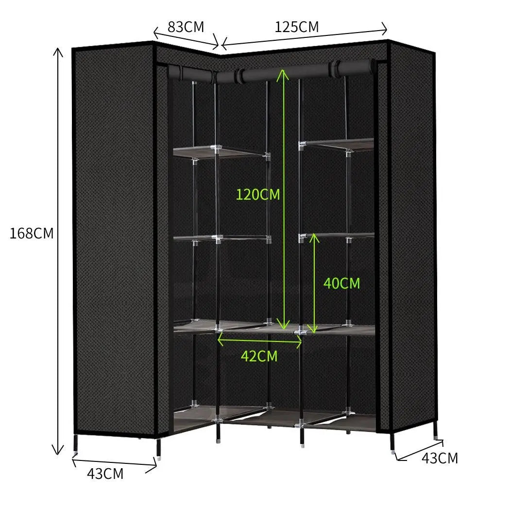 Levede Portable Clothes Closet Wardrobe Storage Cloth Organiser Unit Shelf Rack Deals499