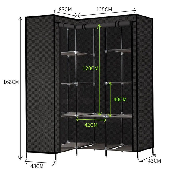 Levede Portable Clothes Closet Wardrobe Storage Cloth Organiser Unit Shelf Rack Deals499