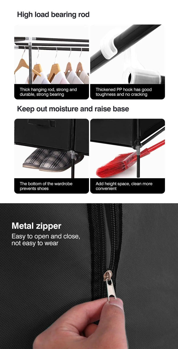 Levede Portable Wardrobe 4 Drawers Storage Cabinet Organiser With Shelves Deals499