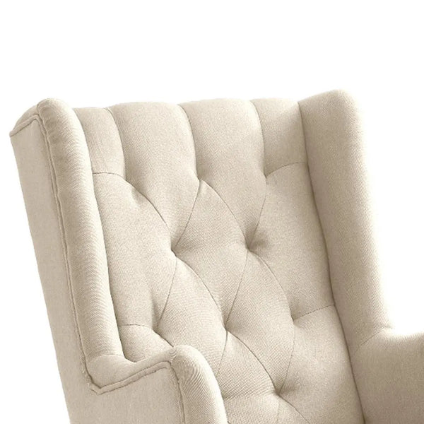 Levede Rocking Chair Chairs Armchair Fabric Lounge Recliner Feeding Rocker Beige Deals499