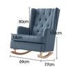 Levede Rocking Chair Chairs Armchair Fabric Lounge Recliner Feeding Rocker Blue Deals499