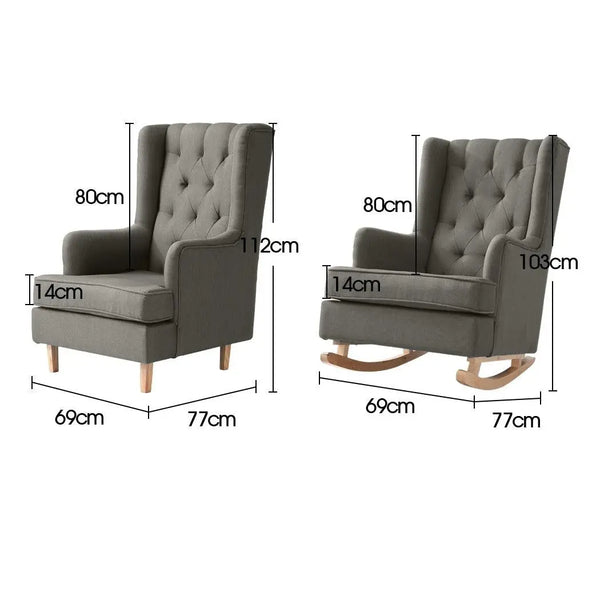 Levede Rocking Chair Lounge Chairs Baby Feeding Armchair Recliner Fabric Sofa Deals499