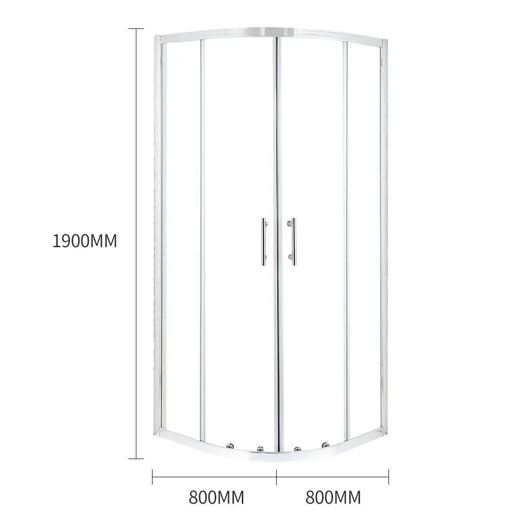Levede Shower Screen Screens Door Seal Enclosure Glass PanelCurved800x800x1900mm Deals499