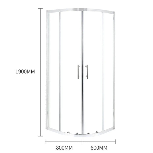 Levede Shower Screen Screens Door Seal Enclosure Glass PanelCurved800x800x1900mm Deals499
