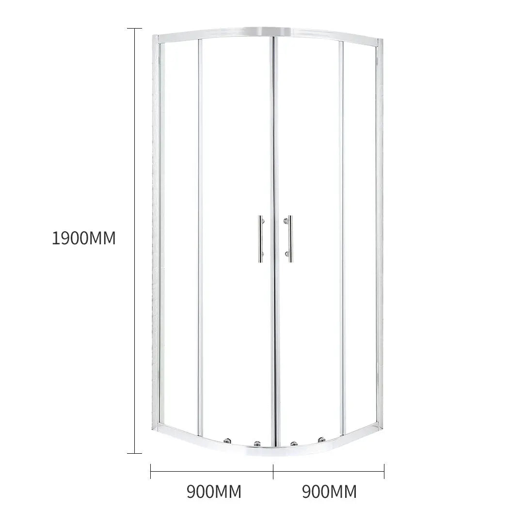 Levede Shower Screen Screens Door Seal Enclosure Glass PanelCurved900x900x1900mm Deals499